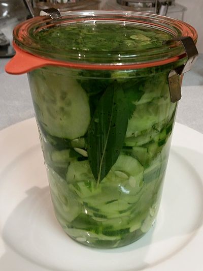 sliced pickled cucumber in lemon and vinegar coriander.jpg