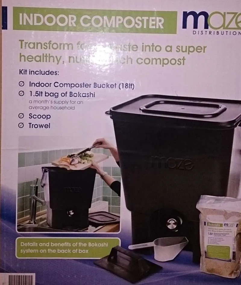 Bokashi Compost Bucket For Kitchen Scraps Indoor Composter (maze